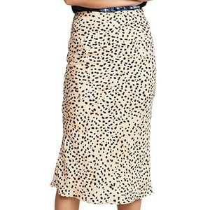 Nwt cupcakes and cashmere Leopard print satin lorelai midi skirt Size 4